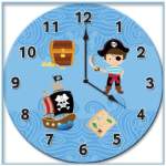 PIRATE WALL HANGING CHILDREN'S CLOCK